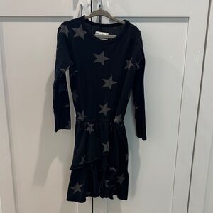 nununu Black and Gray Star Pattern Kids Dress